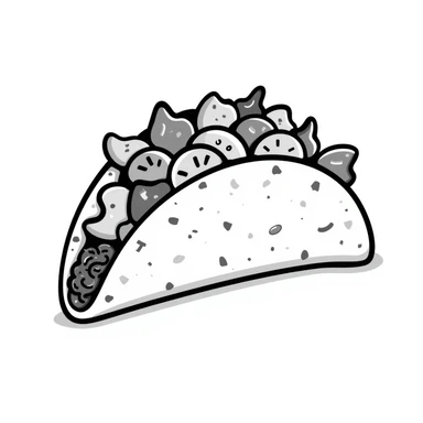 taco, hand drawn doodle style sticker