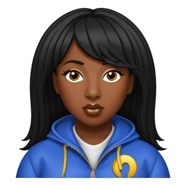 Missy Elliott with black hair sticker