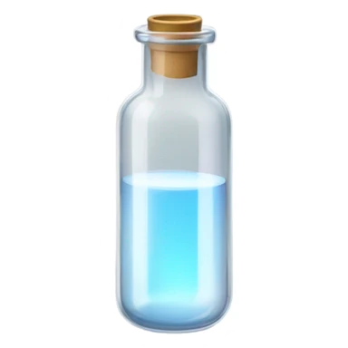 glass experiment vial, transparent, with no materials in, without cap sticker