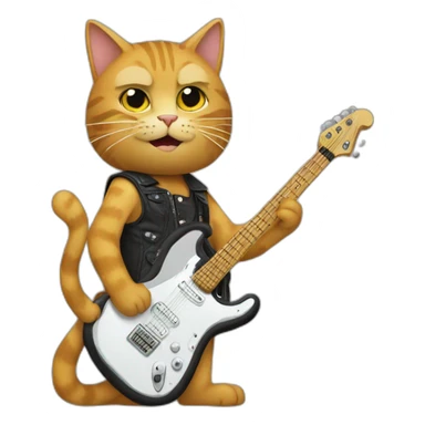 cat-guitar-rock sticker