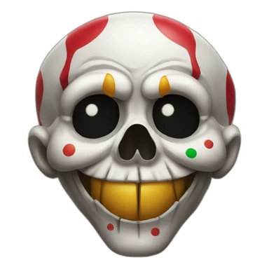 Clown skull sticker