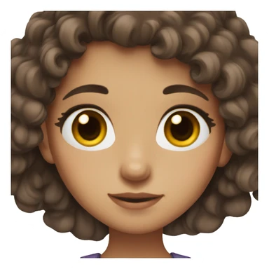 Girl with long wavy brown hair and big brown eyes with long lashes sticker