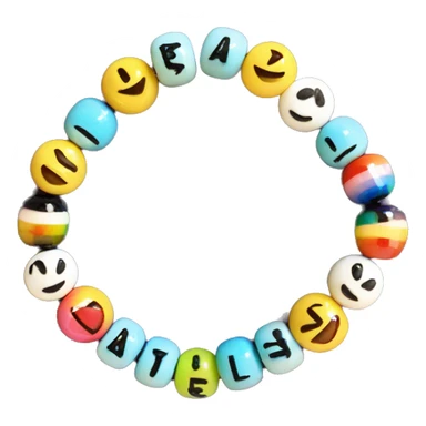 beaded bracelet with letter beads spelling beads sticker