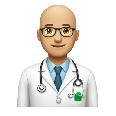 Bald doctor male sticker