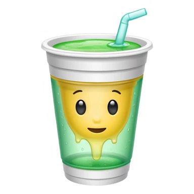 White solid paper cup filled with dirty sprite sticker