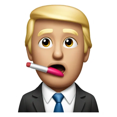 trump putting on lipstick  sticker