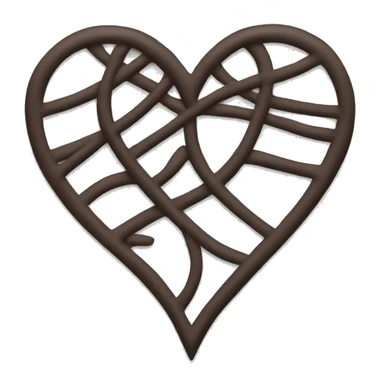 dark brown elegant heart  sticker