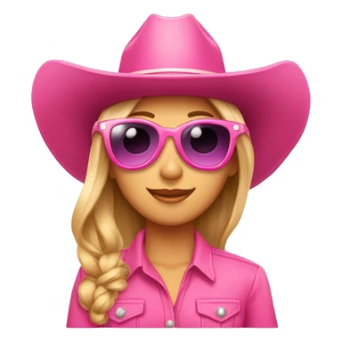 Pink sunglasses and cowgirl hat sticker