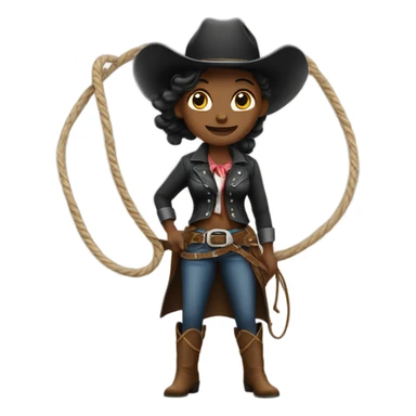 Black cowgirl with a lasso sticker