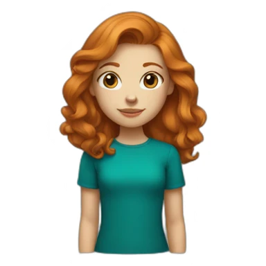 ginger-girl-with-brown-eyes-wearing-teal-and-a-black-dog sticker