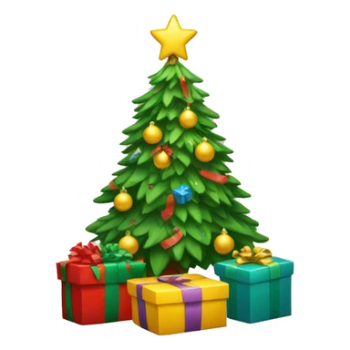 Christmas tree and presents sticker