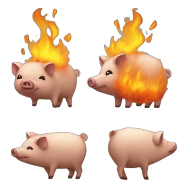 Porc en feu sticker