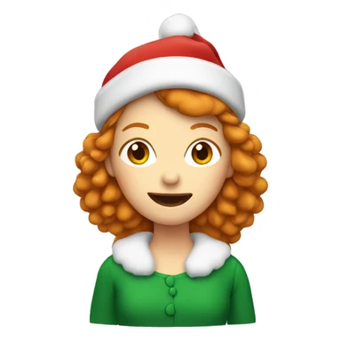 Ginger woman with christmas hat  sticker