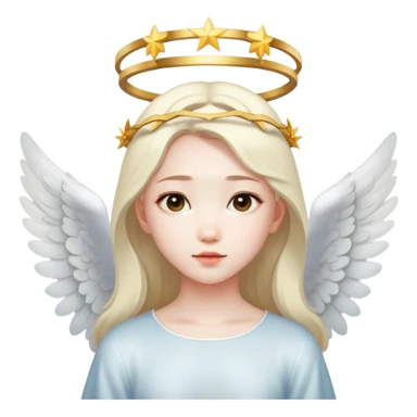 Asian girl with angel halo sticker