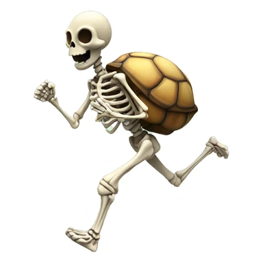 A skeleton turtle going for a jog sticker