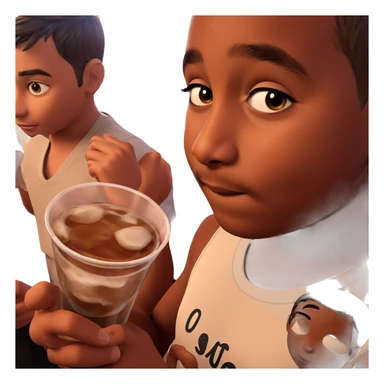 boys enjoying drinks together sticker