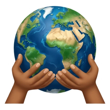 hands holding the earth sticker