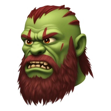 Berserker orc with red beard & red mohican sticker