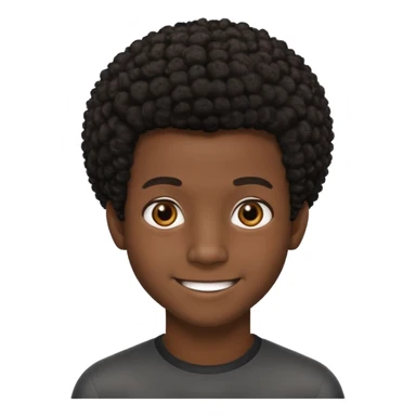Black darkskin seventeen man  with little afro haircut sticker