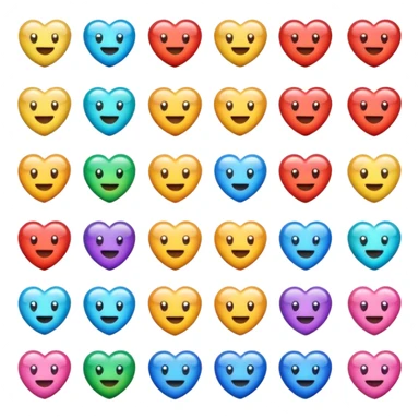 des emojis coeur de toutes les couleurs sticker