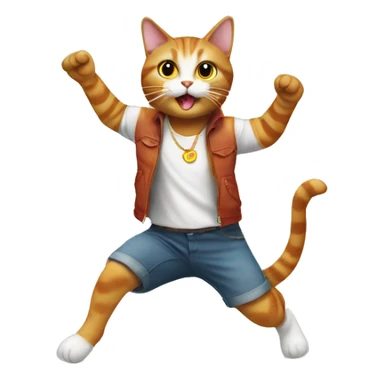 cat doing jumping jacks dressed like juno sticker