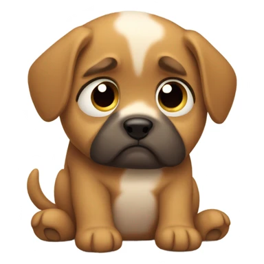 Sad and very worried puppy sticker