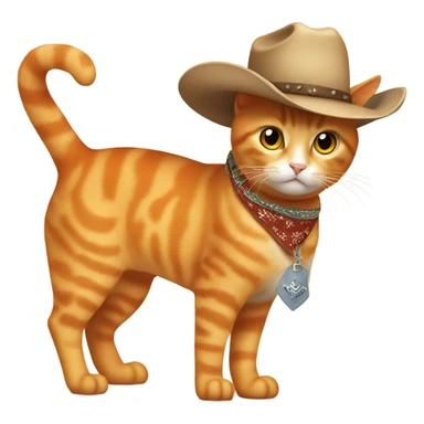 Orange cat cowboy sticker