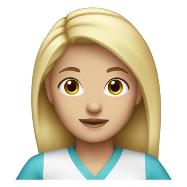 Girl with blonde hair blue eyes wearing scrubs sticker