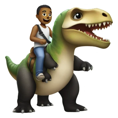 A panda riding a dinosaur  sticker