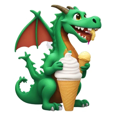 Dragon eating ice cream  sticker