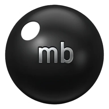 Black ball (MB) written on it. sticker