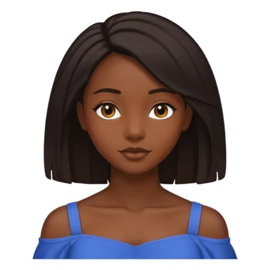 A pretty darkskin black girl with 4c type shoulder length hair  sticker