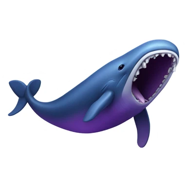 Blue whale purple, open mouth sticker