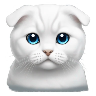 White Scottish fold with blue eyes sticker