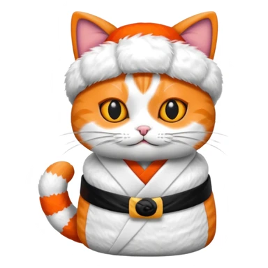 cat wearing a sushi halloween costume sticker