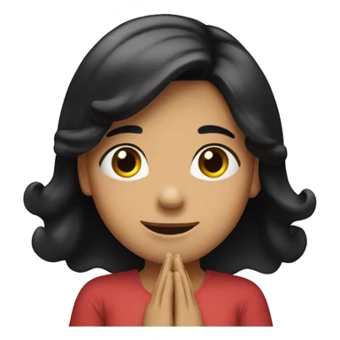 a girl with black hair clapping her hands  sticker