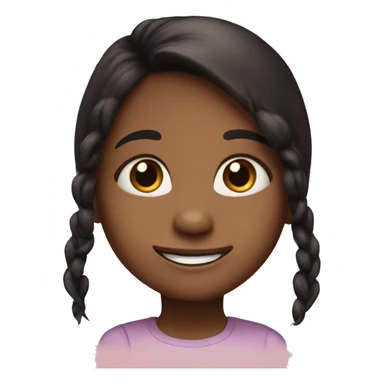 5 years old gir. Brown skin, happy face and whavy black long hair  sticker