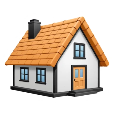 Ultra minimal monoline icon of a house with a simple loop knot integrated into the roof’s line, single consistent stroke weight, vector icon style, pure black line on white, optimized for UI/SF Symbols, minimal detail, crisp edges sticker