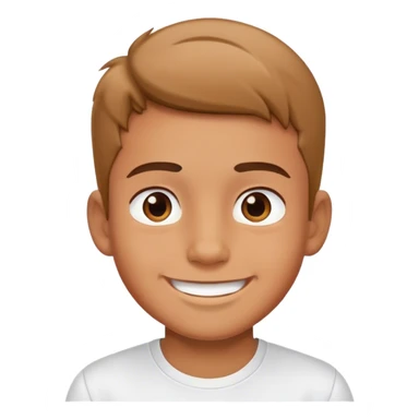 smiling boy in white shirt sticker