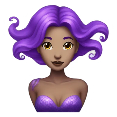 beautiful radioactive mermaid with purple hair sticker