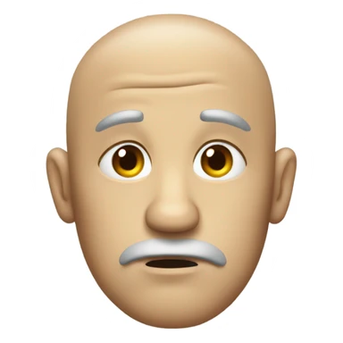 Deflated sad daddy face slightly balding without mustache sticker