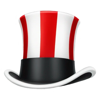 white top hat with red stripe sticker
