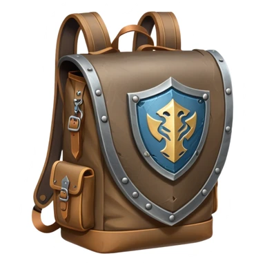 fantasy rpg backpack with shield sticker