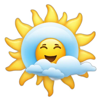 sun with cloud sticker