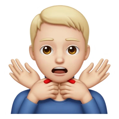 a emoji head choking itself
with both its hands around its neck very graphic sticker