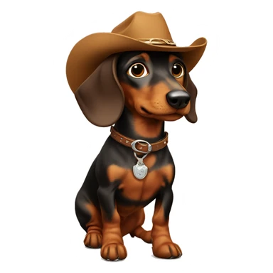 Dachshund wearing cowboy boots sticker