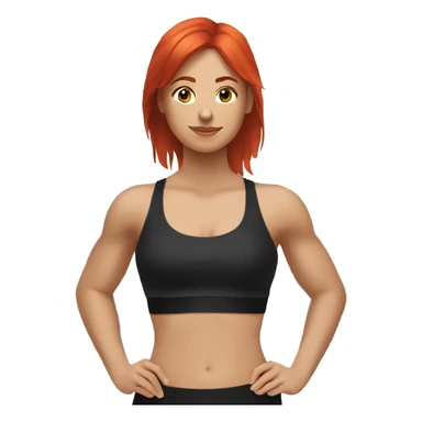 red haired girl and black haired girl working out sticker