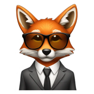 Cool Fox in a suit with sunglasses  sticker
