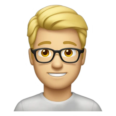 Homme blond légèrement long lunettes sticker