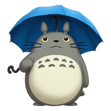 Totoro holding an umbrella sticker